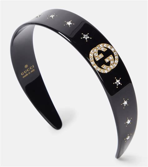 black gucci headband|Gucci headband with rhinestones.